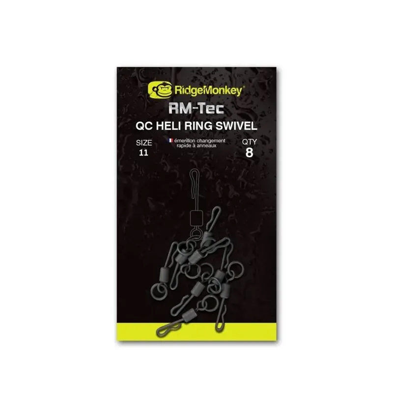 Nový produkt - RidgeMonkey Obratlík RM-Tec Quick Change Heli Ring Swivel 8ks