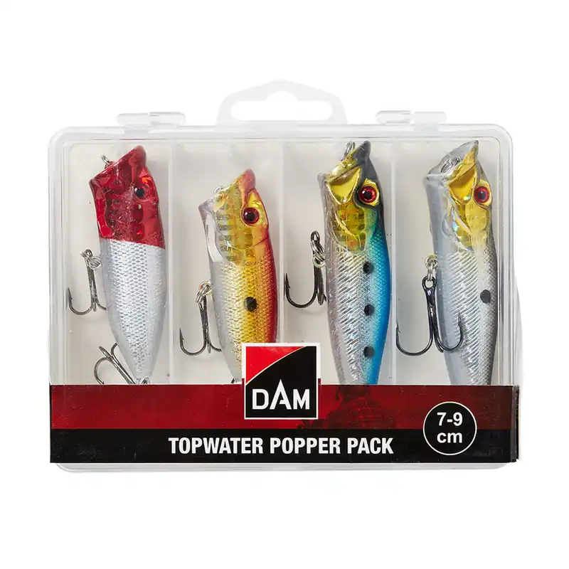 Akce - DAM Sada wobleru Topwater Popper Pack Box 7-9cm 4ks