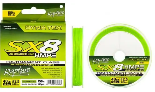 Doporučujeme - Šňůra Rapture Dyna-Tex SX-8 Chart 150m 0,100mm/4,54kg