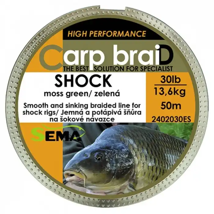 Šňůra Sema Shock Zelená 50m 20lbs/9,1kg | Novinka v nabídce