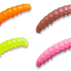 20ks - Gumová Nástraha Crazy Fish MF H-Worm Potápivá Oliheň/Kreveta Fluo Žlutá 2,8cm | Akce