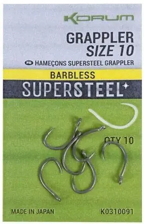 10ks - Háček Korum Grappler Hooks Barbless Velikost 12 - Objednat nyní
