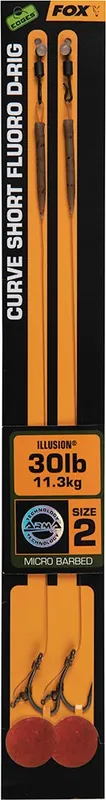 2ks - Návazec Fox Edges Curve Short Fluoro D-Rig Illusion Velikost 6 - Skvělá nabídka