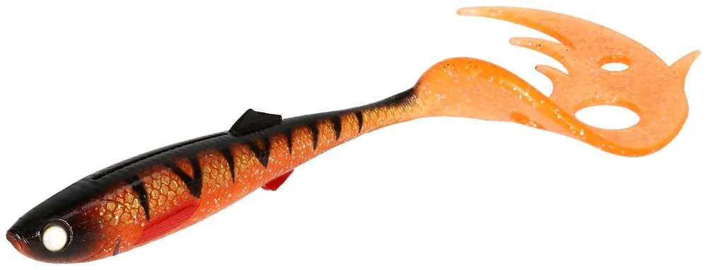 Nově v sortimentu | 2ks - Gumová Nástraha Mikado Sicario Pike Tail 14cm Spotted Bullhead