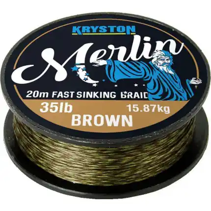 Akce - Kryston pletené šňůrky - Merlin fast sinking braid pískový 15lb 20m