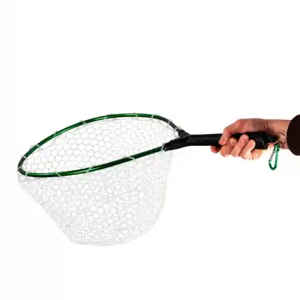 Populární - Snowbee Podběrák S Gumovou Síťkou A Magnetem Rubber Mesh Hand Trout Net Medium