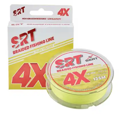 Sert splétaná šnůra 4X SRT Fluo Yellow 135M 0,16mm/9,09kg - Výhodná koupě