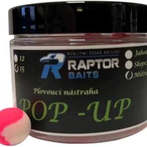 Snížená cena - RAPTOR BAITS Pop Up DUO Mléčná jahoda 50g 15mm