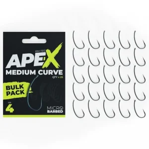 Prodejní hit - RidgeMonkey Háčky Ape-X Medium Curve Barbed Bulk Pack 25 ks