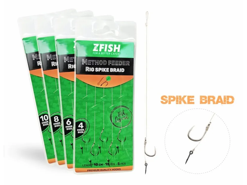 Zfish Návazec Method Feeder Rig Spike Braid 5 ks | Outlet